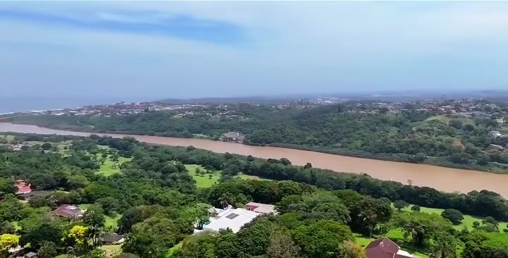 Aerial view over the Umzimkulu River valley at Eagle's Roost